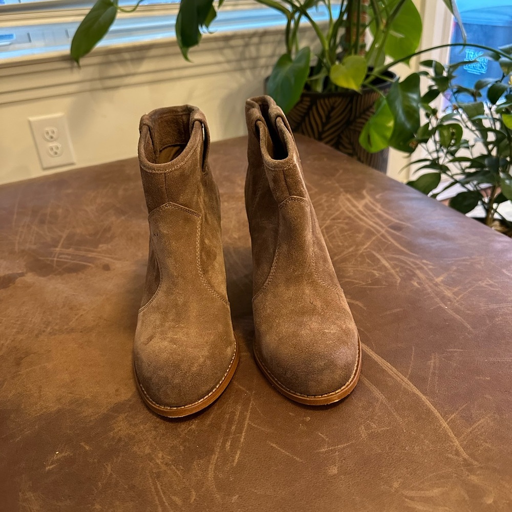 Splendid Brown Ankle Booties Suede Slip-On